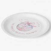 Girly Roze Discobal Elegant Vrijgezellenfeest Rond Papieren Bordje (Gekanteld)