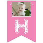 Girly roze dochter foto Gelukkige Verjaardag Vlaggetjes (Tweede vlag)