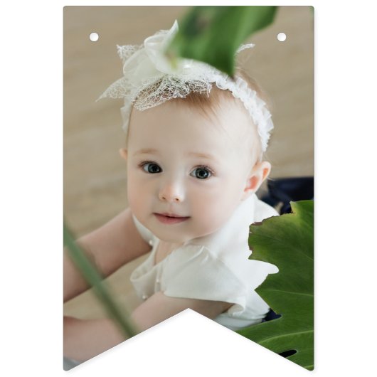 Girly roze dochter foto Gelukkige Verjaardag Vlaggetjes (Eerste vlag)