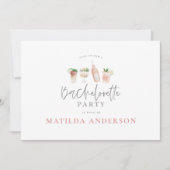 Girly roze drink bachelorette weekend route a aankondiging (Voorkant)