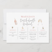 Girly roze drink bachelorette weekend route a aankondiging (Achterkant)