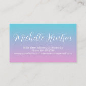 Girly Roze en blauw Make-up Artiest Haarsalon Visitekaartje (Achterkant)