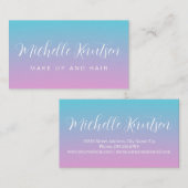 Girly Roze en blauw Make-up Artiest Haarsalon Visitekaartje (Voorkant / Achterkant)