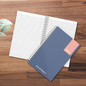 Girly Roze en Blauw Monogrammed Volledige Naam Not Notitieboek