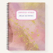 Girly Roze en Gouden Glitter Ink Compositie Notitieboek (Voorkant)
