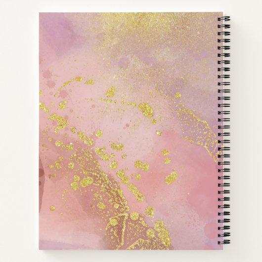 Girly Roze en Gouden Glitter Ink Compositie Notitieboek (Achterkant)