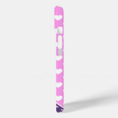 Girly roze en Paarse aangepaste monogram witte har Case-Mate iPhone Case (Achterkant / Links)