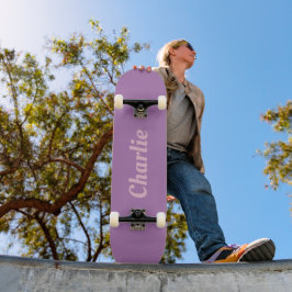 Girly roze en paarse gepersonaliseerde naam skateb persoonlijk skateboard