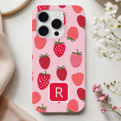 Girly Roze en Rode Strawberry Naadloos Patroon Case-Mate iPhone Case