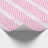 Girly Roze en Witte Chevron | Gepersonaliseerd Cadeaupapier (Hoek)