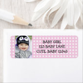 Girly Roze en Witte Polka Dots Adreslabel Etiket (Insitu)