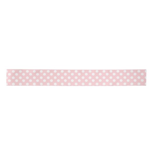 Girly Roze en Witte Polka Dots Patroon Satijnen Lint (Voorkant)