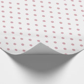 Girly roze en witte Stippen Cadeaupapier (Hoek)