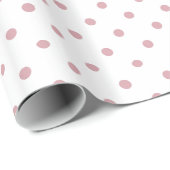 Girly roze en witte Stippen Cadeaupapier (Rol Hoek)