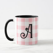 Girly Roze en Zwart Custom Monogram Mok (Links)