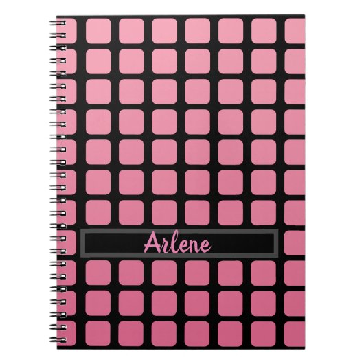 Girly roze en zwart notitieboek (Voorkant)