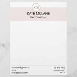 GIRLY Roze Esthetische Professionele Sjabloon Briefhoofd