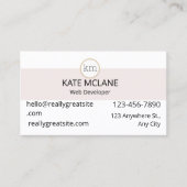 GIRLY Roze Esthetische Professionele Sjabloon Visitekaartje (Voorkant)