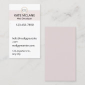 GIRLY Roze Esthetische Professionele Sjabloon Visitekaartje (Voorkant / Achterkant)