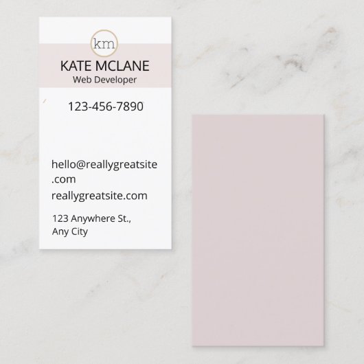 GIRLY Roze Esthetische Professionele Sjabloon Visitekaartje (Voorkant / Achterkant)