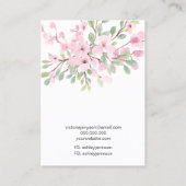 Girly roze floral logo sieraden oorbel ketting visitekaartje (Achterkant)