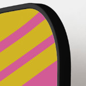 Girly roze geel gestreepte kinderverpleegster pickleball paddle (Links Detail)