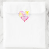 Girly roze geel Paarse stropdas kleurstof Hart Sticker (Tas)