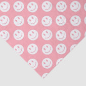 Girly Roze Gelukkige Gezichten Tissuepapier (Detail)