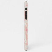 Girly roze gemarmerd mooi marmer aangepaste naam iPhone hoesje (Linkerkant)