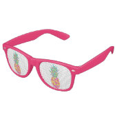 Girly roze geometrische driehoeken ananas retro zonnebril (Gekanteld)