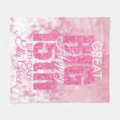 Girly Roze Glitter 15e Verjaardag Fleece Deken (Voorkant (Horizontaal))