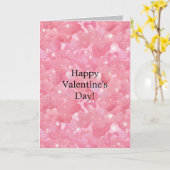 Girly roze glitter harten kaart (Gele Bloem)