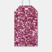 Girly roze glitter harten knuffels cadeaulabel (Achterkant)