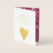 Girly roze glitter harten knuffels folie kaarten (Voorkant)