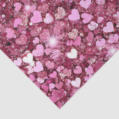 Girly roze glitter harten tissuepapier (Detail)
