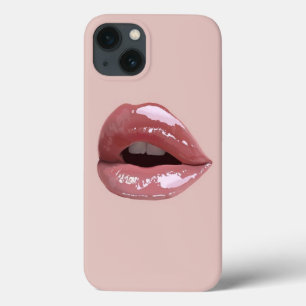 Girly roze glitter lippen Case-Mate iPhone case