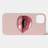 Girly roze glitter lippen Case-Mate iPhone case (Achterkant (horizontaal))
