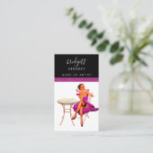 Girly Roze Glitter Make-up Artiest Haarsalon Visitekaartje (Staand voorkant)