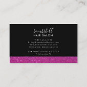 Girly Roze Glitter Make-up Artiest Haarsalon Visitekaartje (Achterkant)