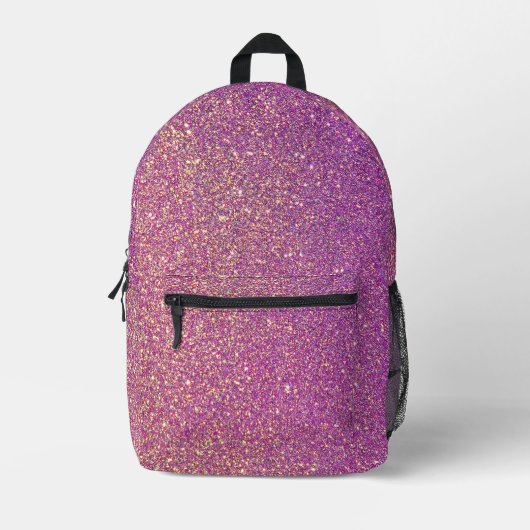 Girly roze glitter patroon bedrukte rugzak (Voorkant)