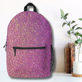 Girly roze glitter patroon bedrukte rugzak