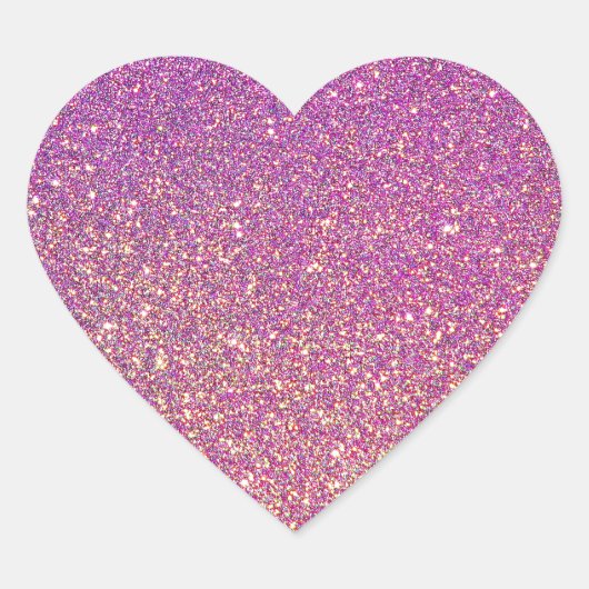 Girly roze glitter patroon hart sticker (Voorkant)