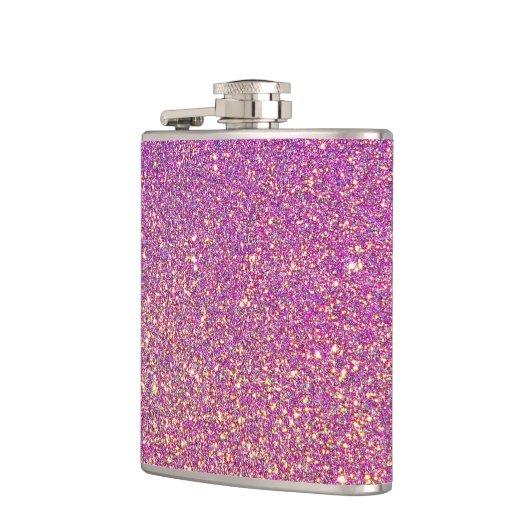 Girly roze glitter patroon heupfles (Links)