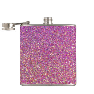 Girly roze glitter patroon heupfles