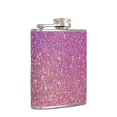 Girly roze glitter patroon heupfles (Rechts)