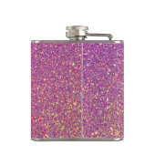 Girly roze glitter patroon heupfles (Achterkant)
