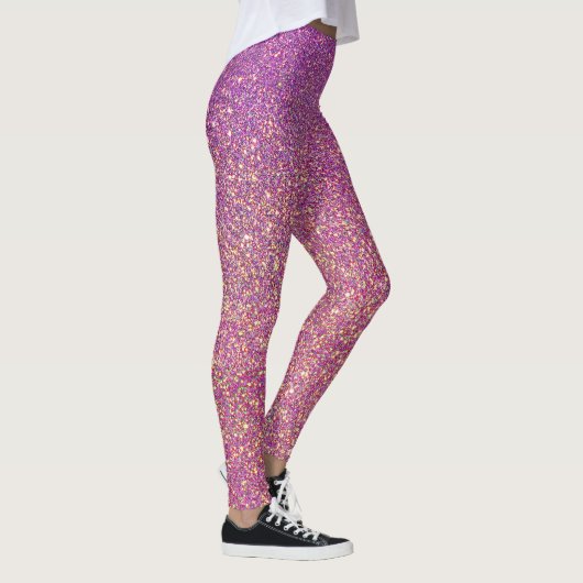 Girly roze glitter patroon leggings (Rechts)