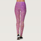 Girly roze glitter patroon leggings (Achterkant)