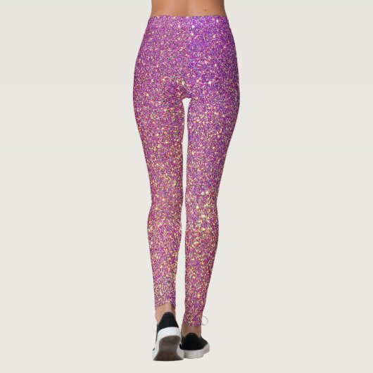 Girly roze glitter patroon leggings (Achterkant)