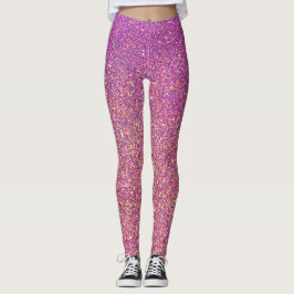 Girly roze glitter patroon leggings